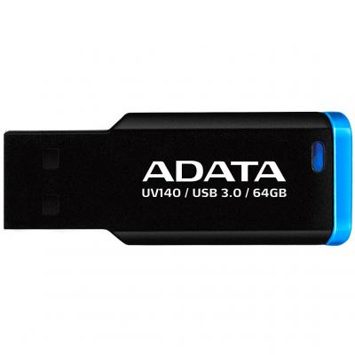 USB флеш накопичувач ADATA 64GB UV140 Black-Blue USB 3.0 (AUV140-64G-RBE) - зображення 1