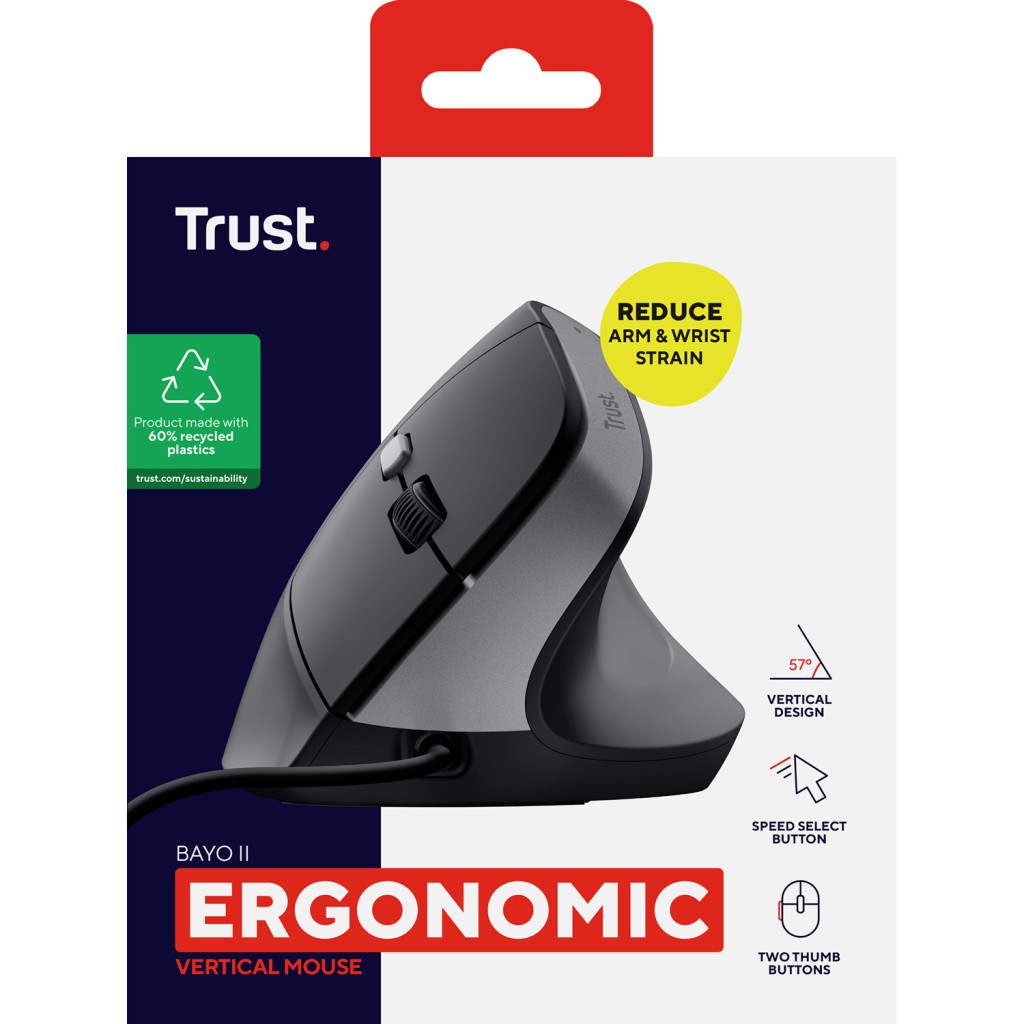 Мишка Trust Bayo II Ergonomic USB Black (25144) - зображення 8