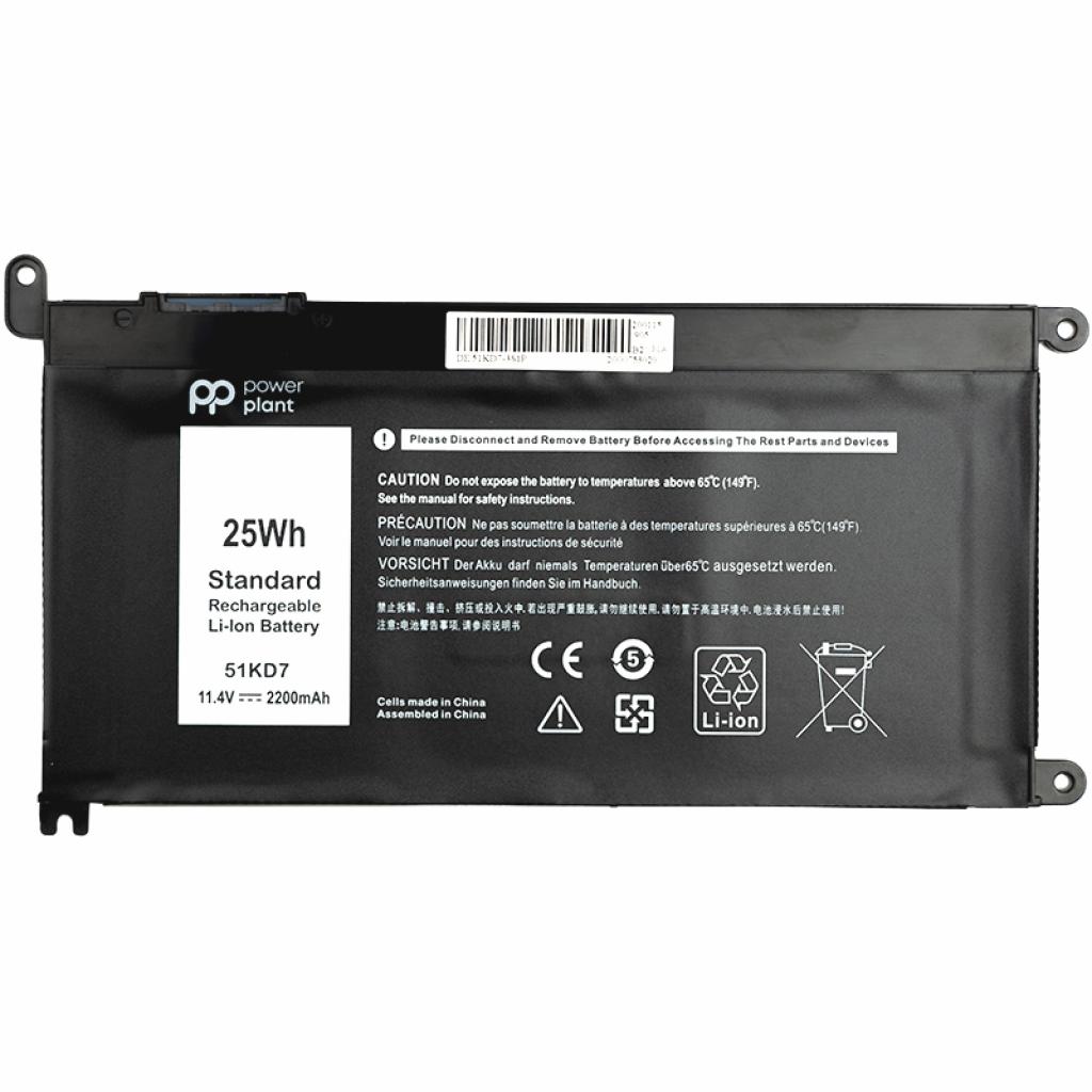 Акумулятор до ноутбука DELL Chromebook 3180 (51KD7) 11.4V 2200mAh PowerPlant (NB441266) - зображення 1