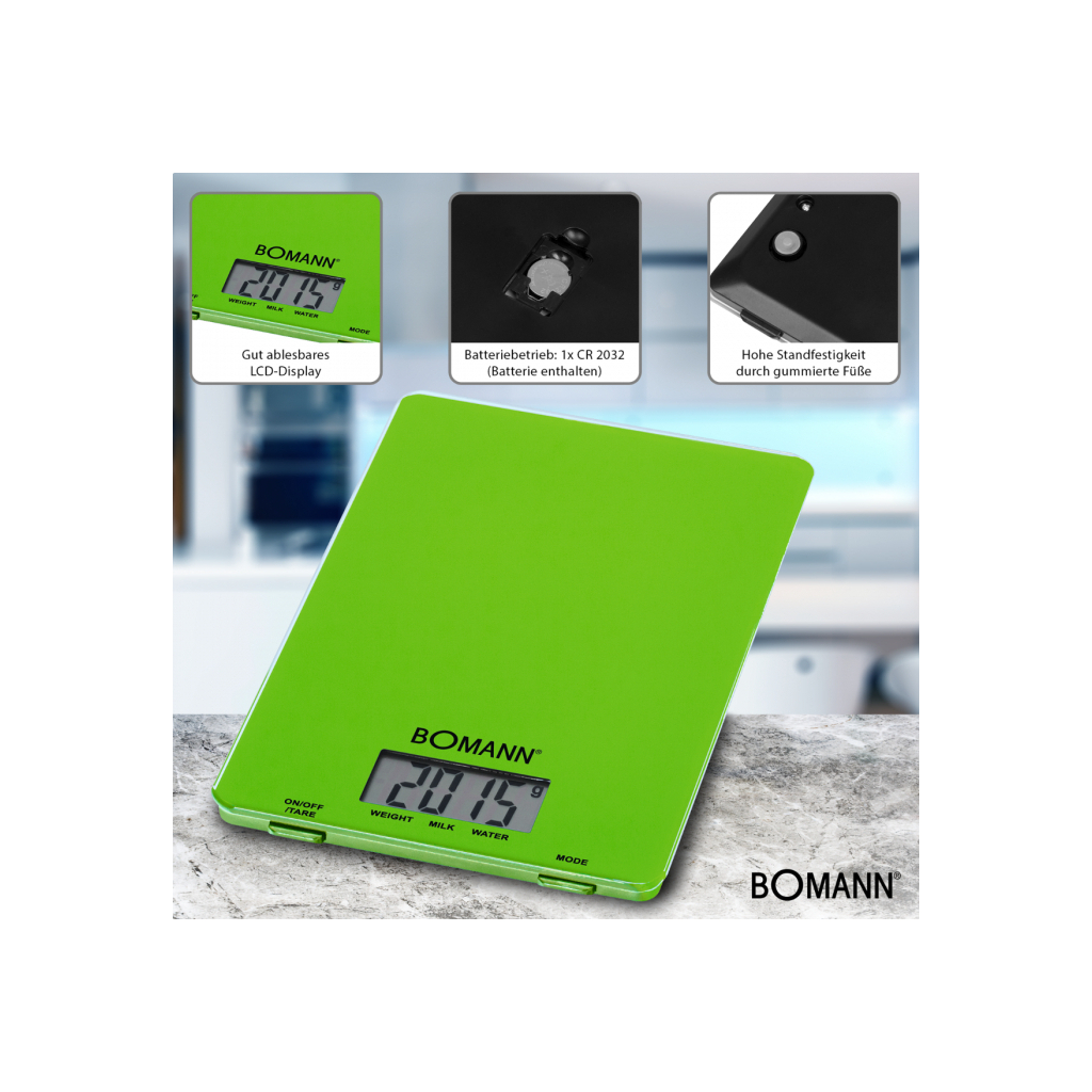 Ваги кухонні Bomann KW 1515 CB green - зображення 5