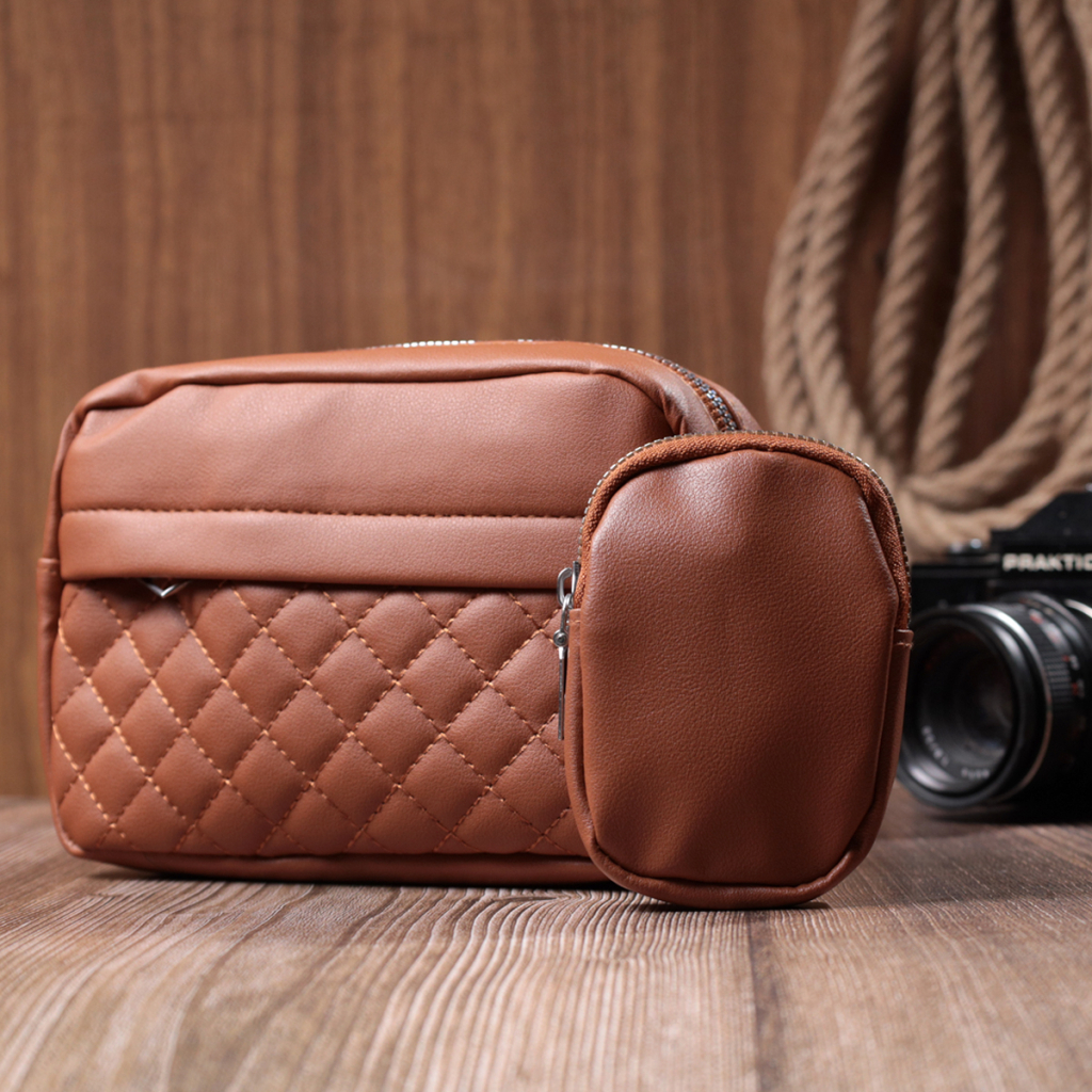 Сумка Vintage Жіноча крос-боді з монетницею з екошкіри Руда (22795) - зображення 9