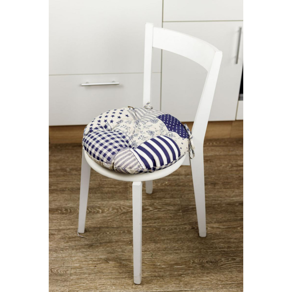 Подушка на стілець Прованс Печворк синій Господиня D-40 см (4823093451209) - зображення 3
