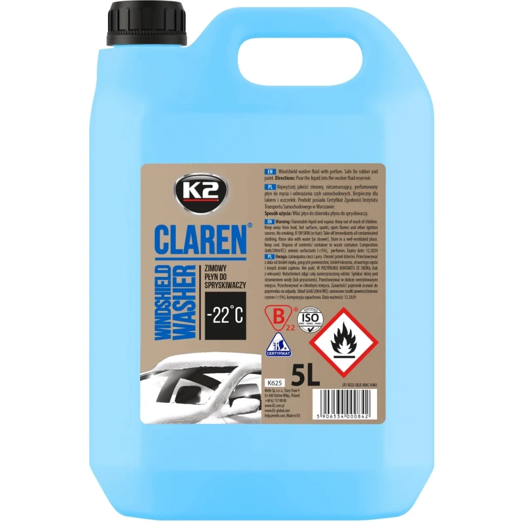 Омивач автомобільний K2 Claren Windshield Washer -22 °С 5л (K625) - зображення 1