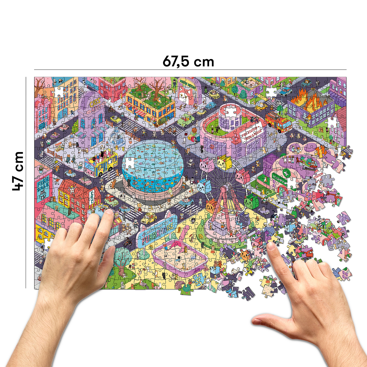 Пазл Orner Місто щасливих котів 1000 елементів - зображення 3