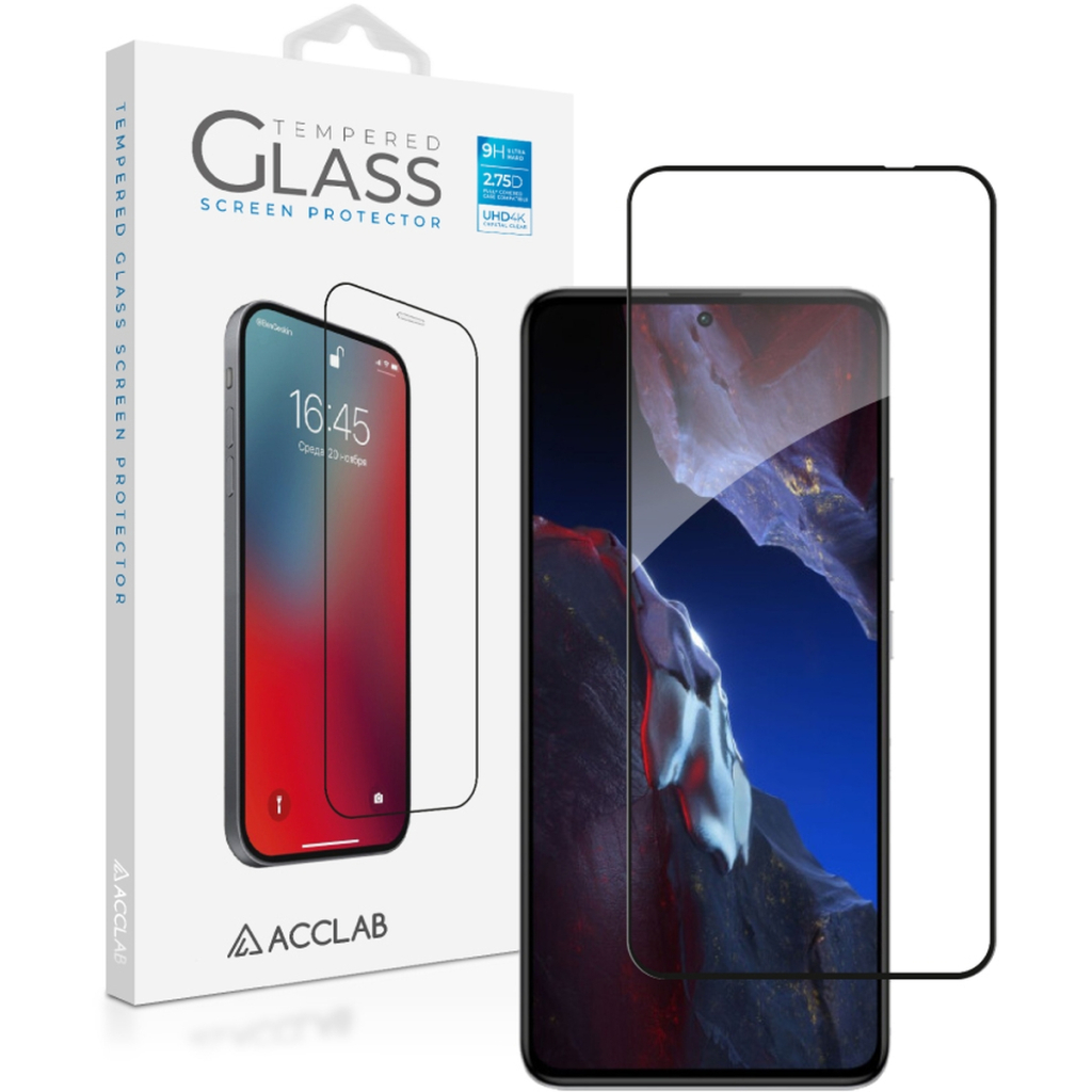 Скло захисне ACCLAB Full Glue Xiaomi PocoF5 Pro Black (1283126589959) - зображення 1