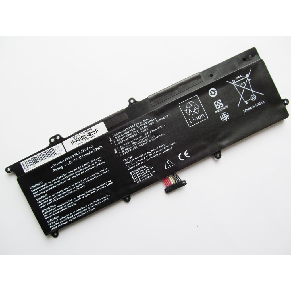 Акумулятор до ноутбука AlSoft Asus X202E C21-X202, 5000mAh (37Wh), 4cell, 7.4V, Li-ion (A47503) - зображення 2