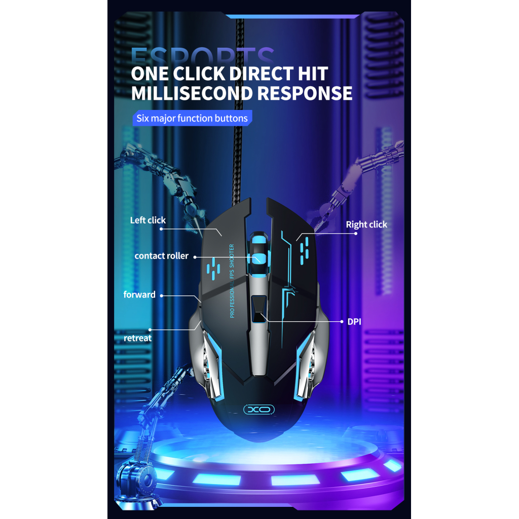 Мишка XO M10 Wireless Black/Silver (M10 Black+Silver) - зображення 5