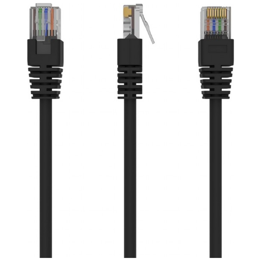 Патч-корд 0.5м, UTP, cat.5e, CCA, black Cablexpert (PP12-0.5M/BK) - зображення 1