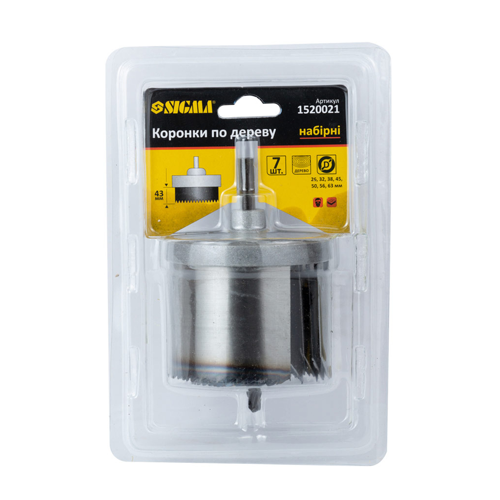 Коронка Sigma по дереву набірна 2" Ø26-63 мм висота 43 мм (1520021) - зображення 9