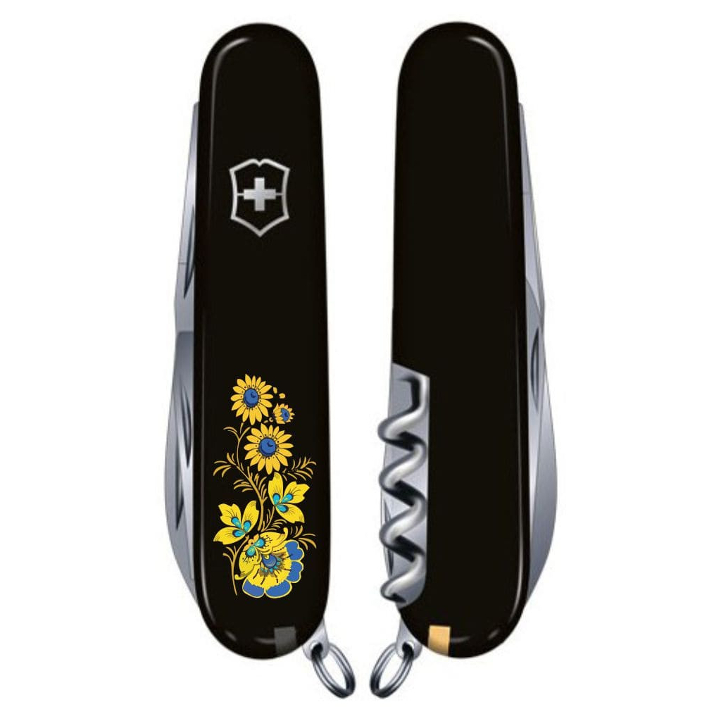Ніж Victorinox Spartan Ukraine Black "Квіти" (1.3603.3_T1050u) - зображення 3