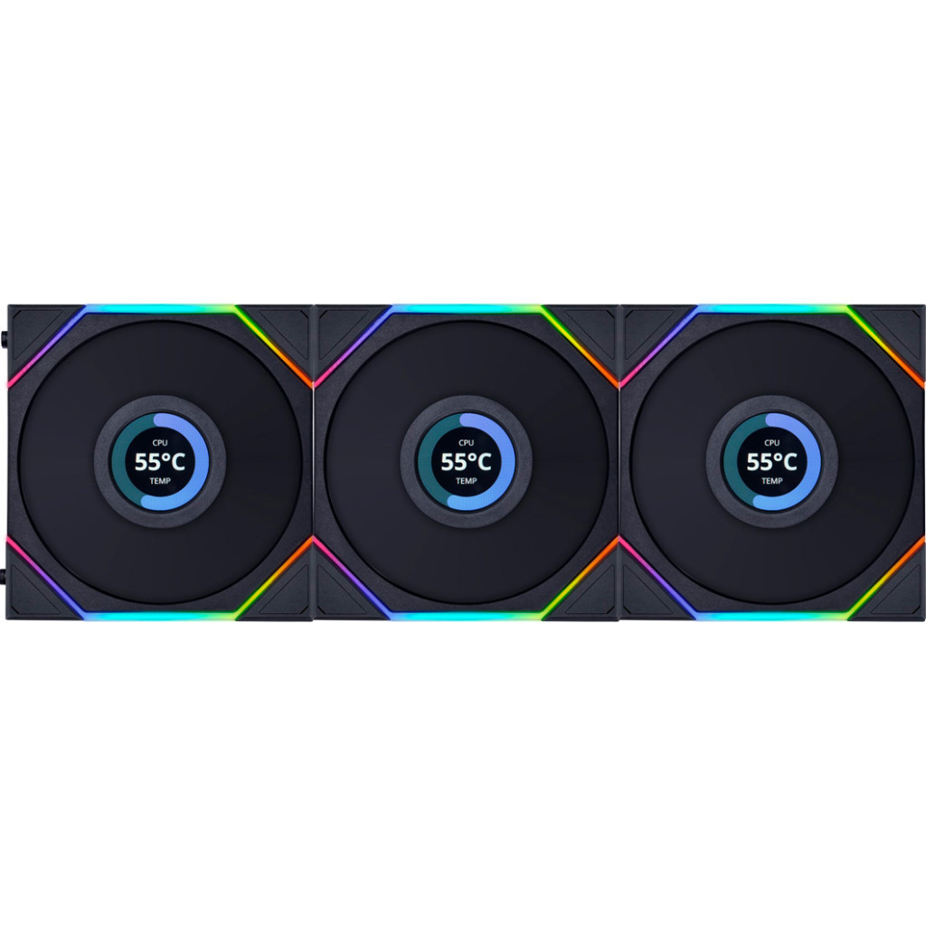 Кулер до корпусу Lian Li TL LCD 120-3, Black Cooler (G99.12TLLCD3B.00) - зображення 1