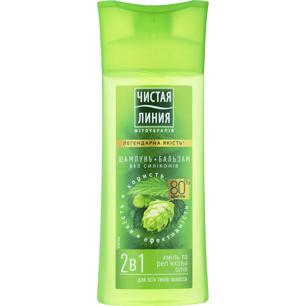 Шампунь Чиста лінія 2 в 1 Для всіх типів волосся 250 мл (4600702081589) - зображення 1