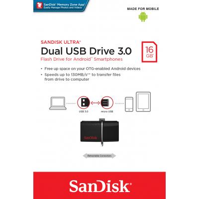 USB флеш накопичувач SanDisk 16GB Ultra Dual Drive OTG Black USB 3.0 (SDDD2-016G-GAM46) - зображення 9