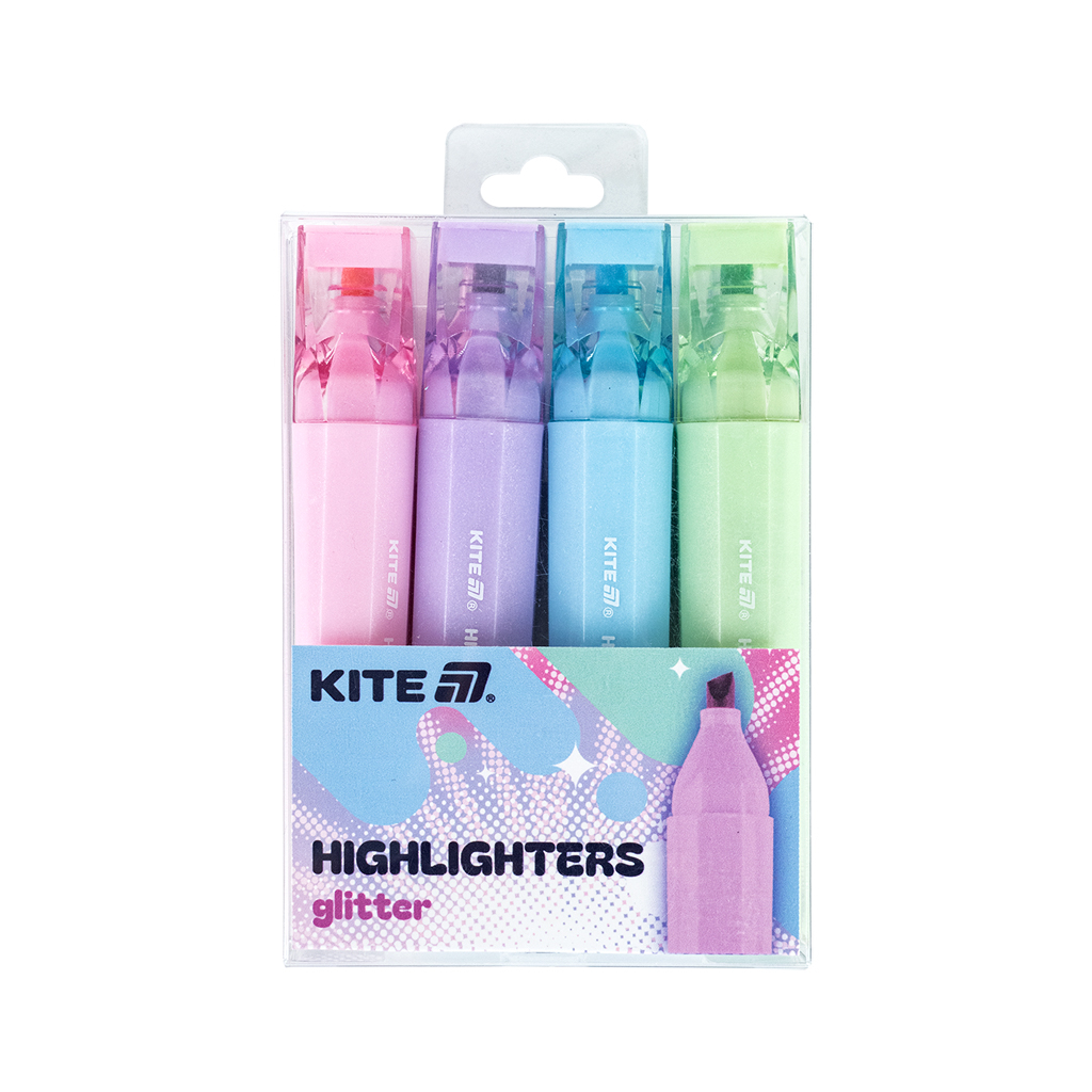 Набір маркерів Kite Highlighter Creative Glitter, набір з 4-х кольорів (K24-1146-4) - зображення 3