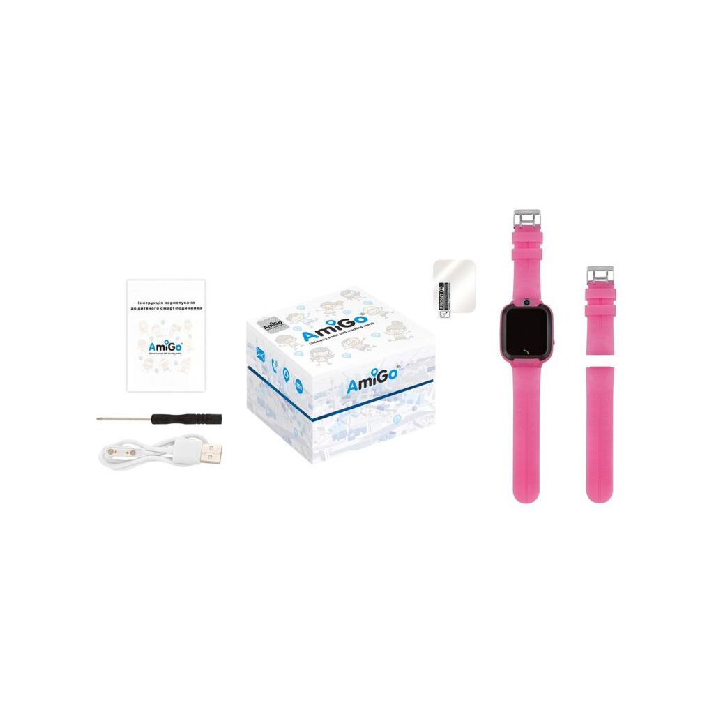 Смарт-годинник Amigo GO007 FLEXI GPS Pink (871498) - зображення 8