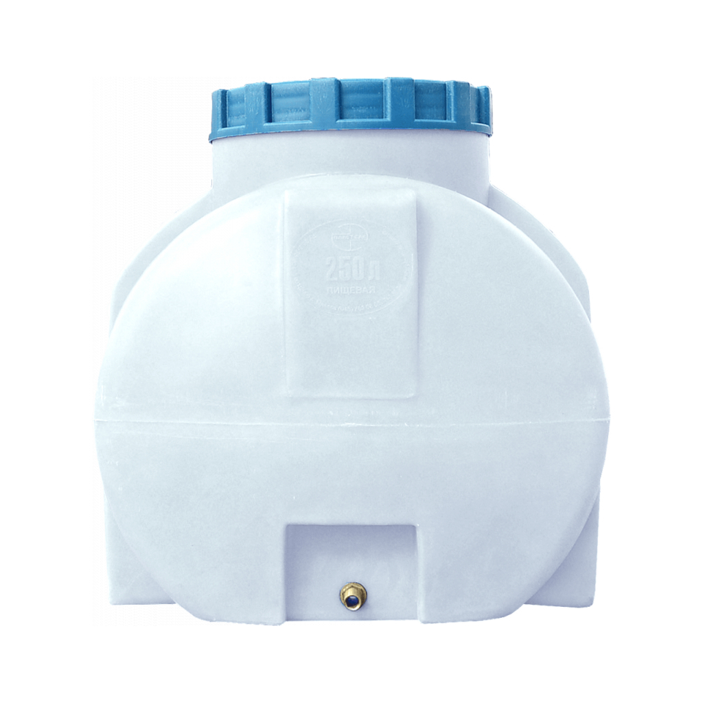 Ємність для води Пласт Бак горизонтальна харчова 250 л біла (763) - зображення 2