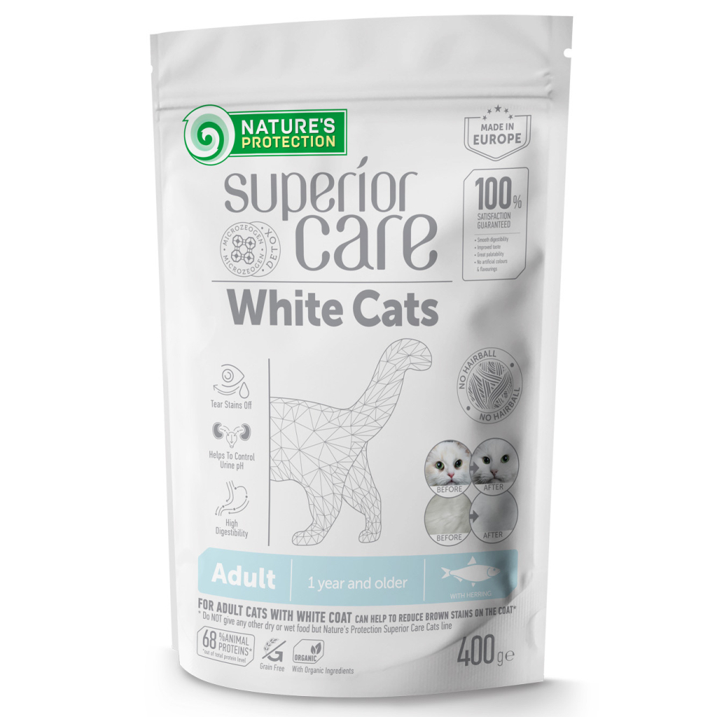 Сухий корм для кішок Nature's Protection Superior Care White Cats Grain Free Herring 400 г (NPSC47779) - зображення 1