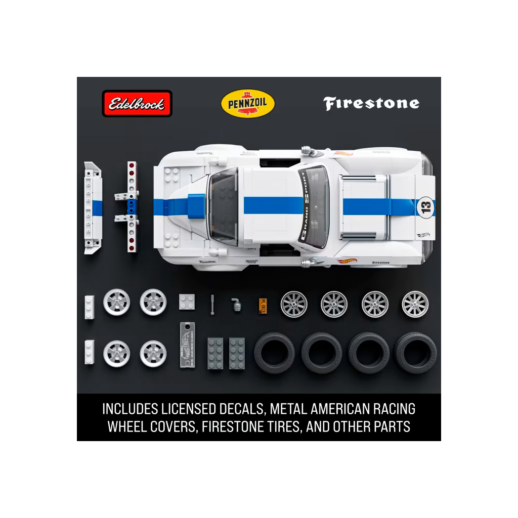 Машина Hot Wheels Brick Shop Elite Corvette Grand Sport 918 деталей (JGR31) - зображення 3