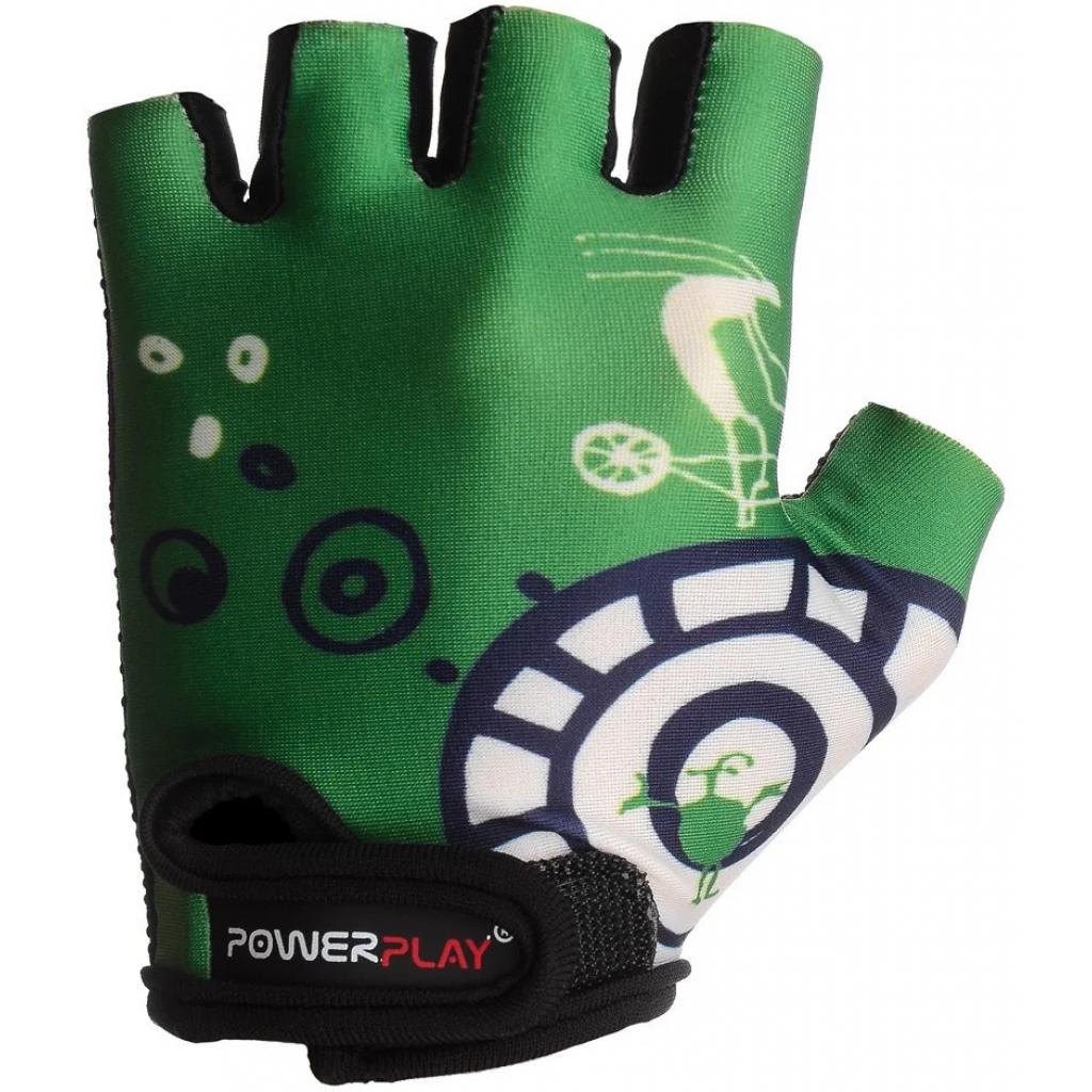 Велорукавиці PowerPlay Children 001 Green 2XS (001A_Green_2XS) - зображення 2
