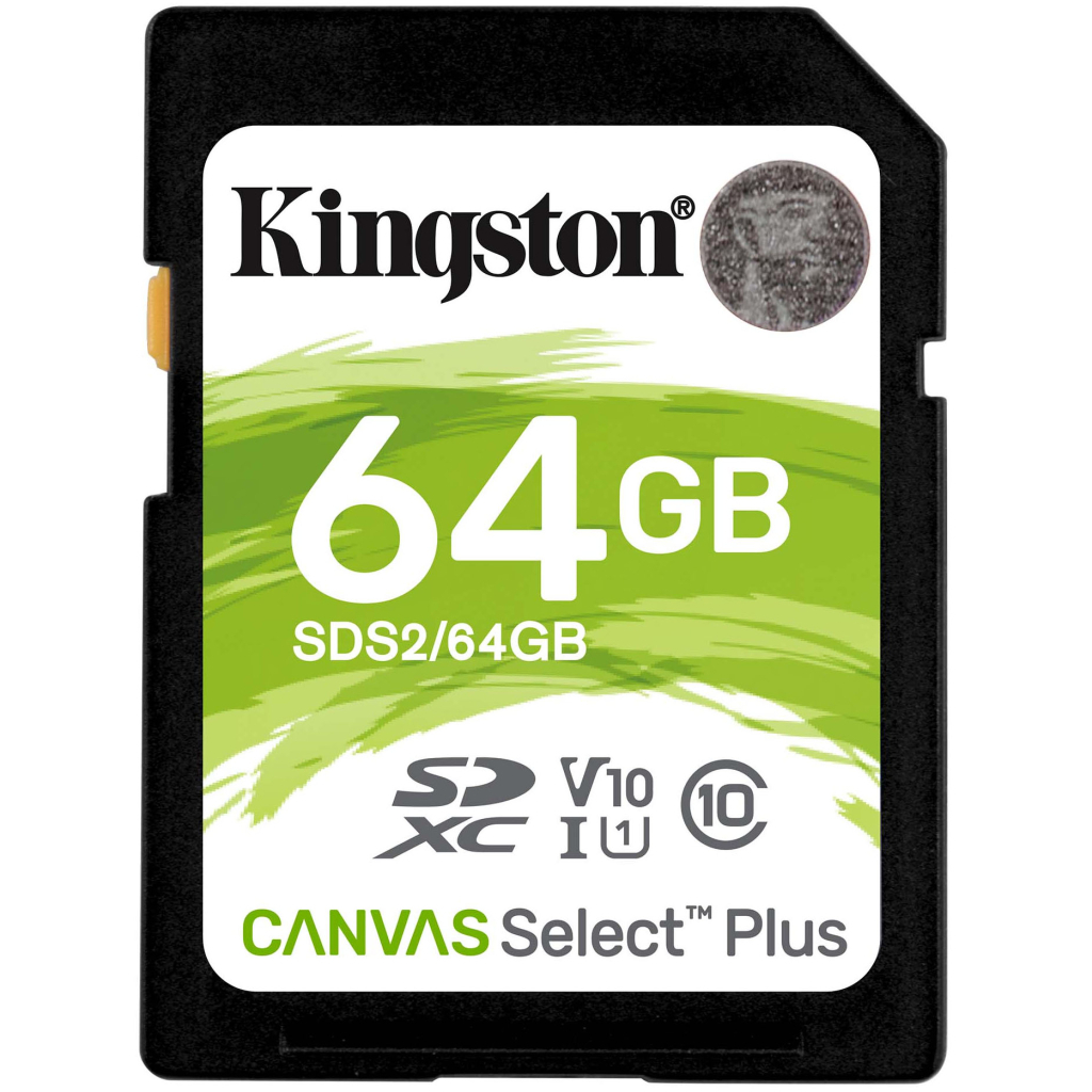 Карта памяти Kingston 64GB SDXC class 10 UHS-I U3 Canvas Select Plus (SDS2/64GB) - изображение 1