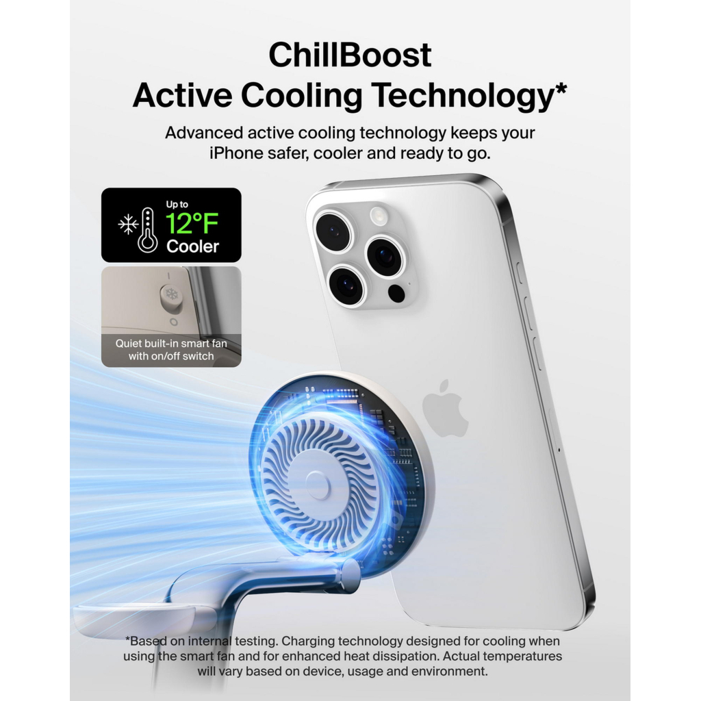 Зарядний пристрій Belkin UltraCharge Pro Wireless 3-in-1 25W sand (WIZ040KQSD) - зображення 4