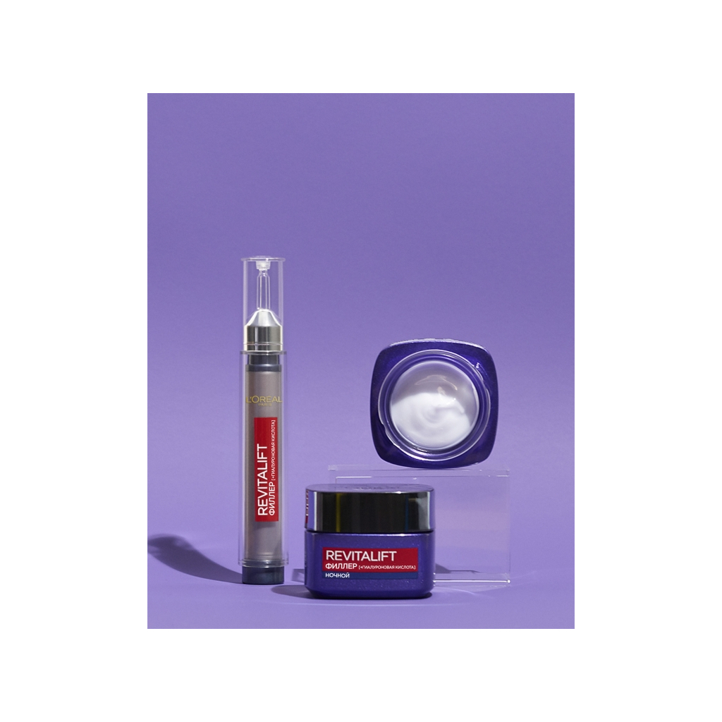 Крем для обличчя L'Oreal Paris Revitalift Filler Нічний з гіалуроновою кислотою Відновлювач об'єму 50 мл (3600523201617/3600524000325) - изображение 4