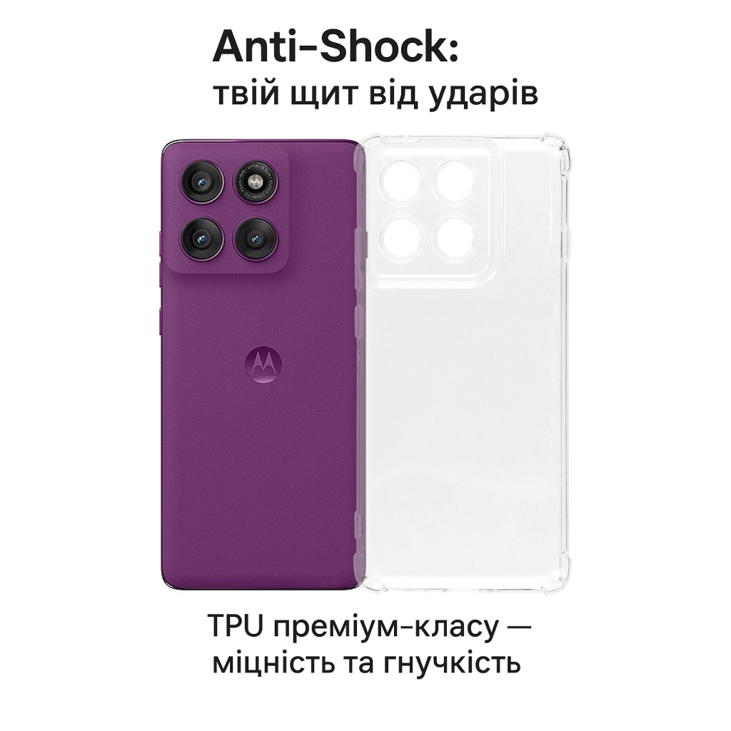 Чохол до мобільного телефона BeCover Anti-Shock Motorola Edge 60 Pro Clear (713806) - зображення 2