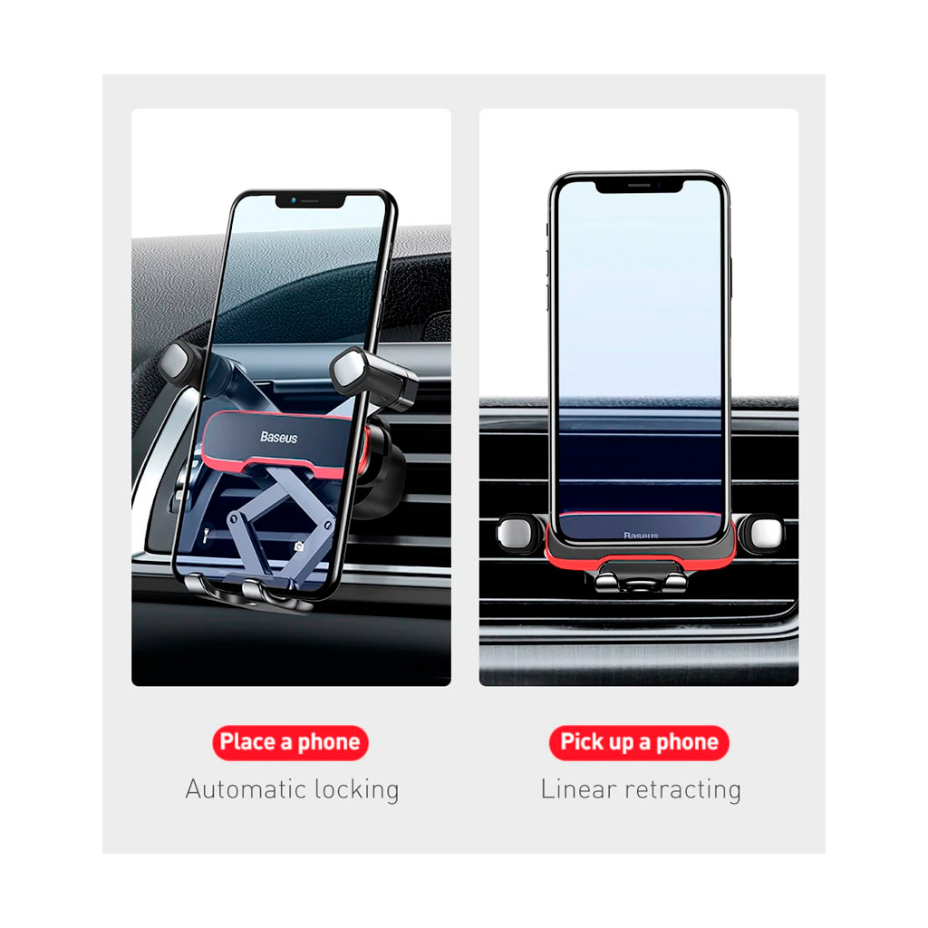 Універсальний автотримач Baseus Mr Hui Gravity Car Mount Black (SUYL-HU01) - зображення 10
