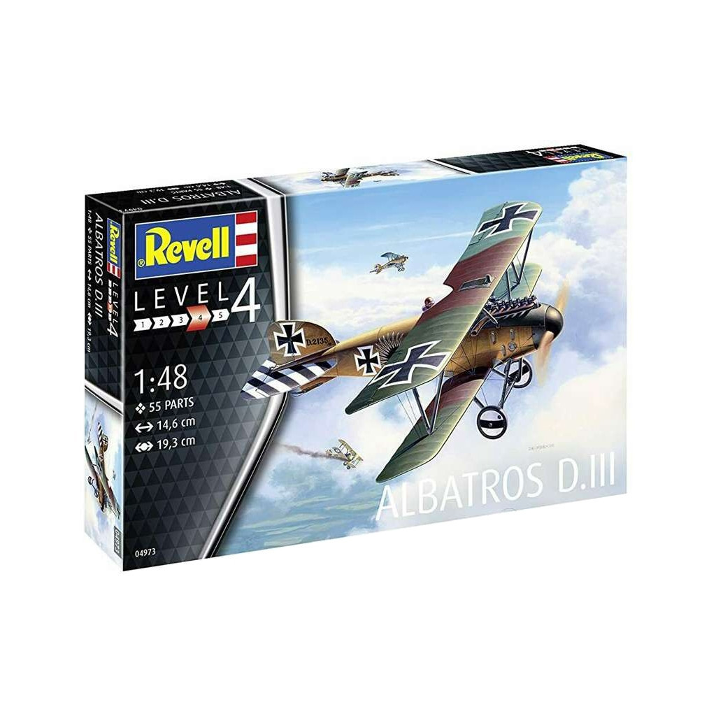 Збірна модель Revell Німецький біплан Альбатрос D.III. Масштаб 1:48 (RVL-04973) - зображення 1