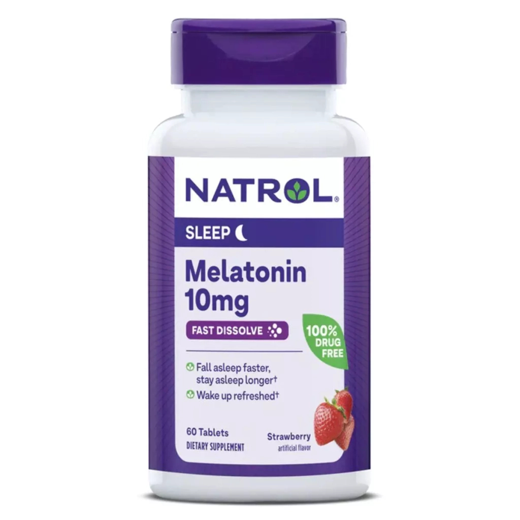 Амінокислота Natrol Мелатонін швидкорозчинний, 10 мг, смак полуниці, Melatonin (NTL-06211) - зображення 4