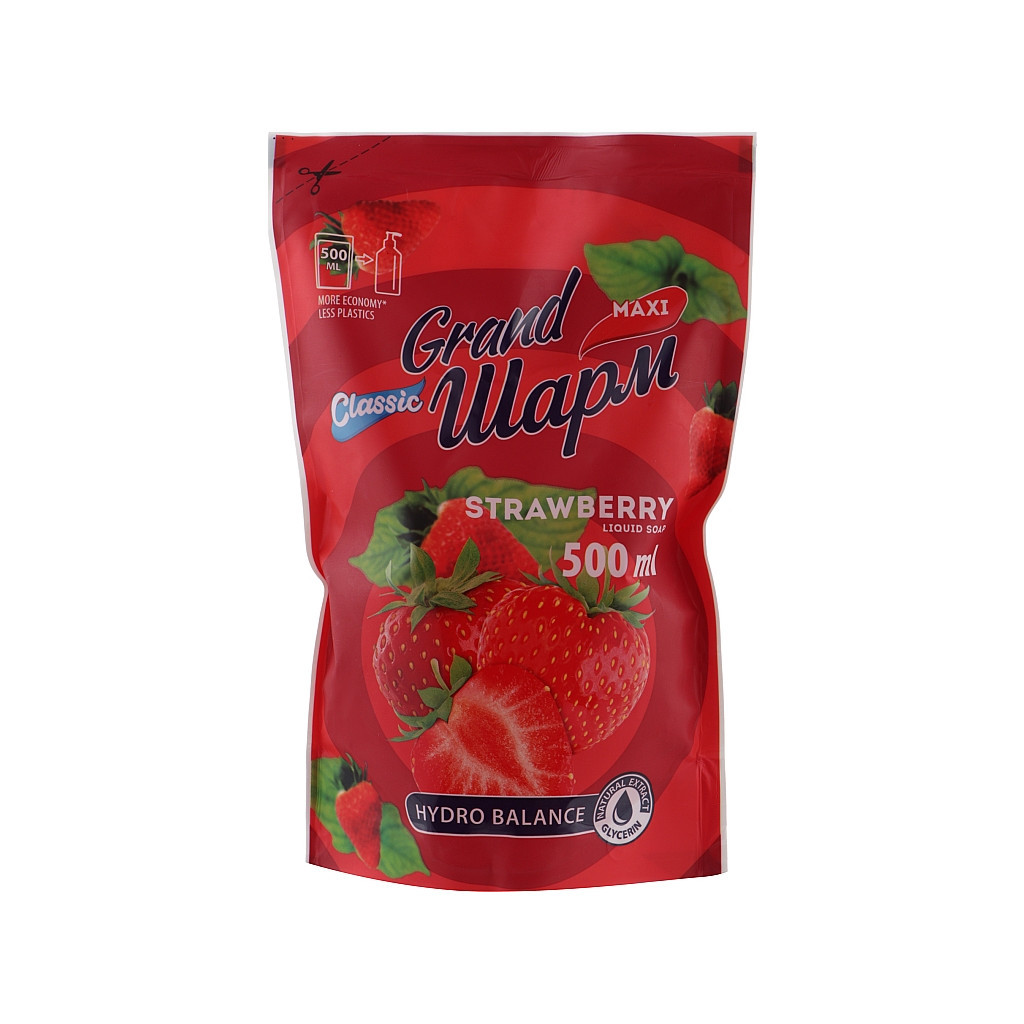 Рідке мило Grand Шарм Полуниця дой-пак 500 мл (4820195504130) - зображення 1