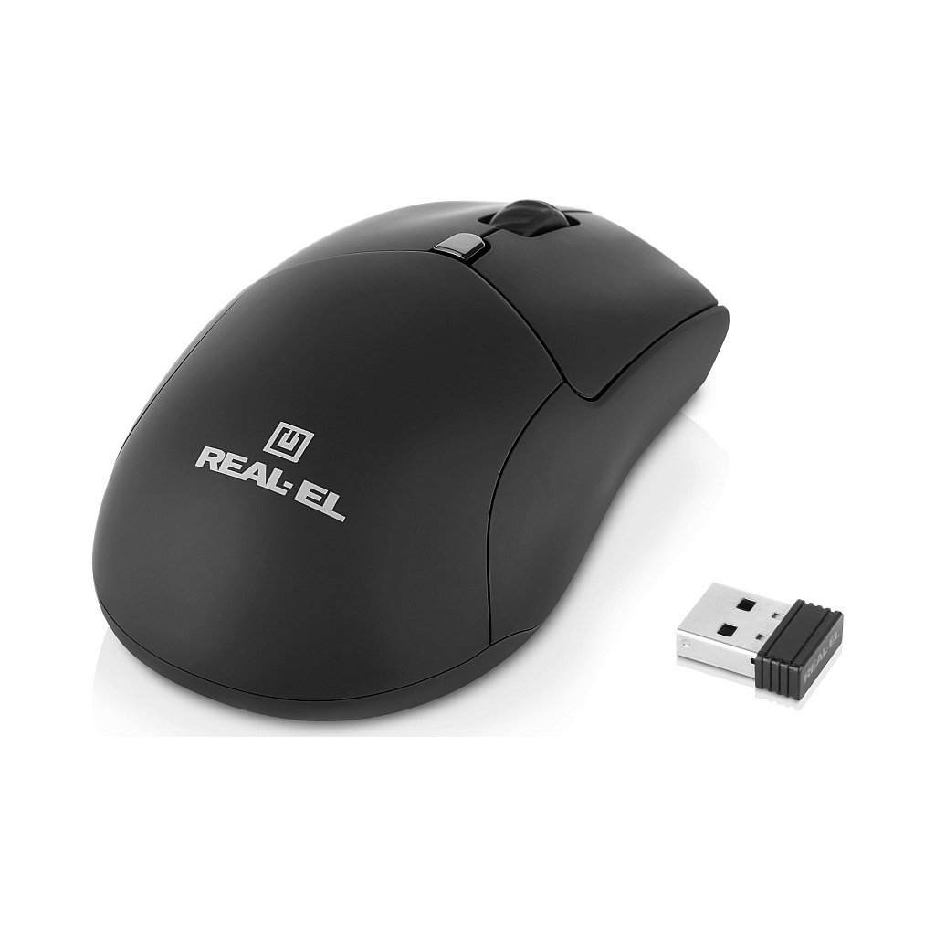 Мишка REAL-EL RM-460W Wireless/Bluetooth Black (EL123200048) - зображення 4