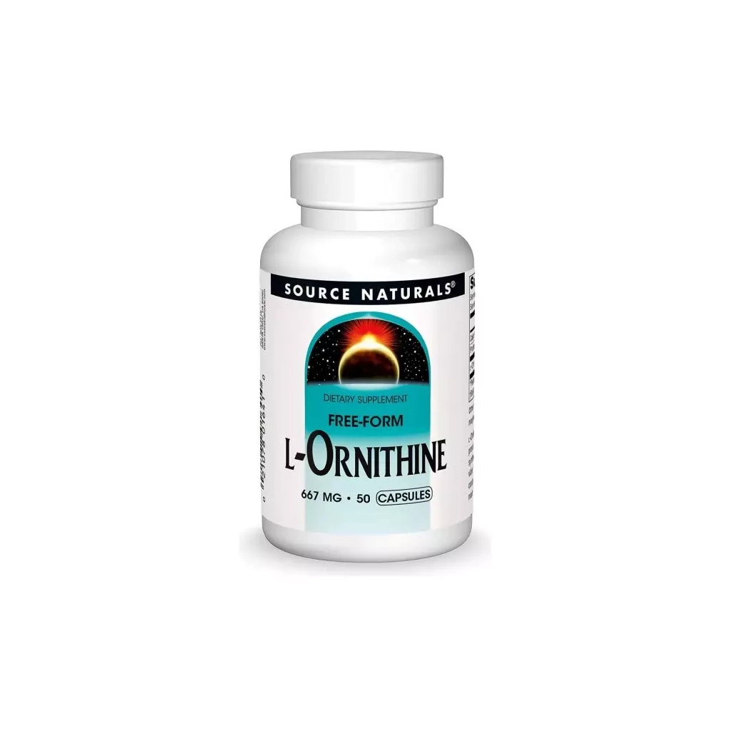 Амінокислота Source Naturals Орнітин, 667 мг, L-Ornithine, 50 капсул (SN1641) - зображення 1
