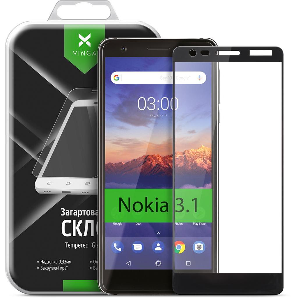 Скло захисне Vinga для Nokia 3.1 Black (VTPGS-N31B) - зображення 1