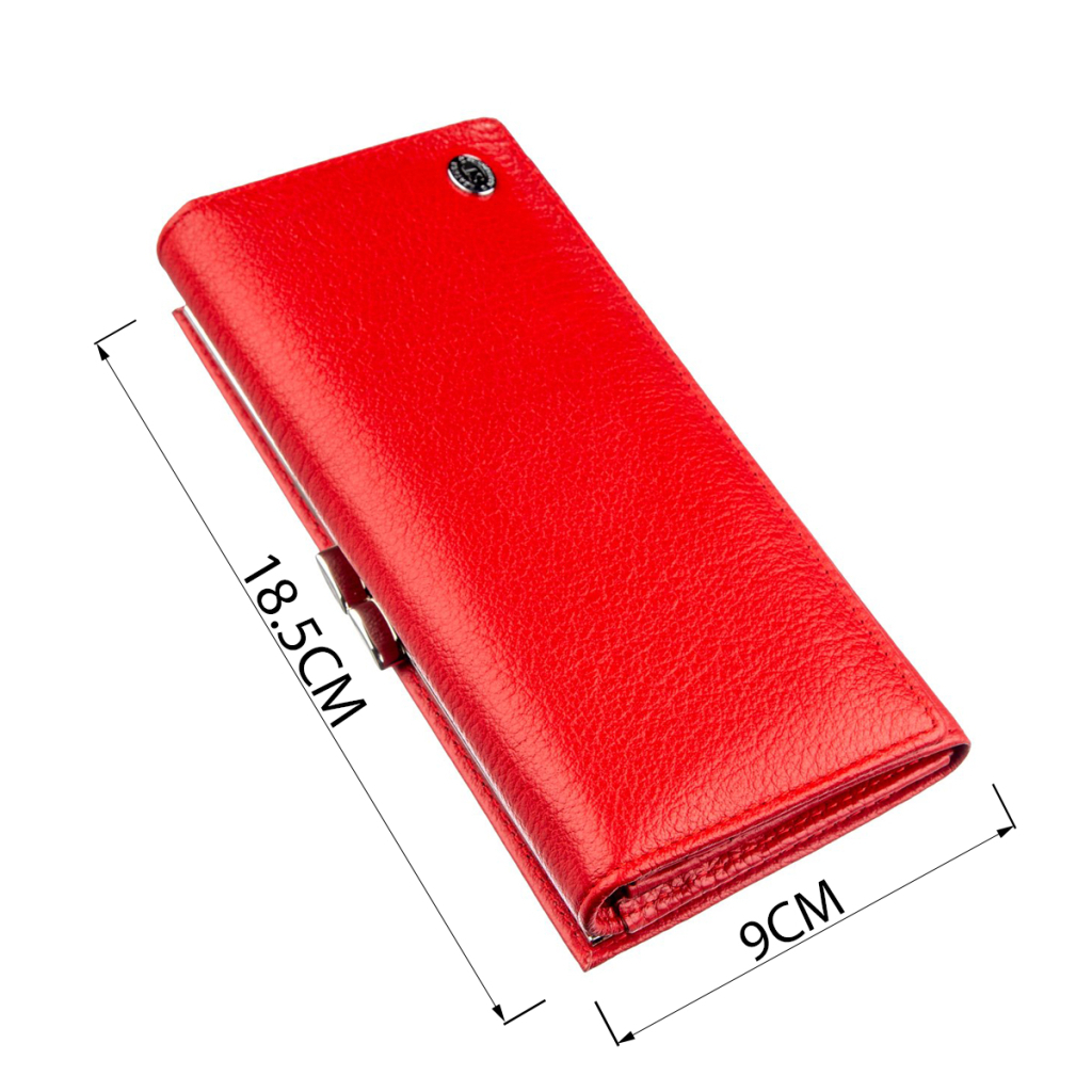 Гаманець ST Leather З монетницею на клямці Червоний (18957) - зображення 3