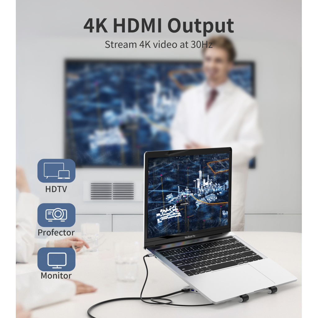 Концентратор Choetech USB-C 7-in-1 (HUB-M43-SL) - зображення 8