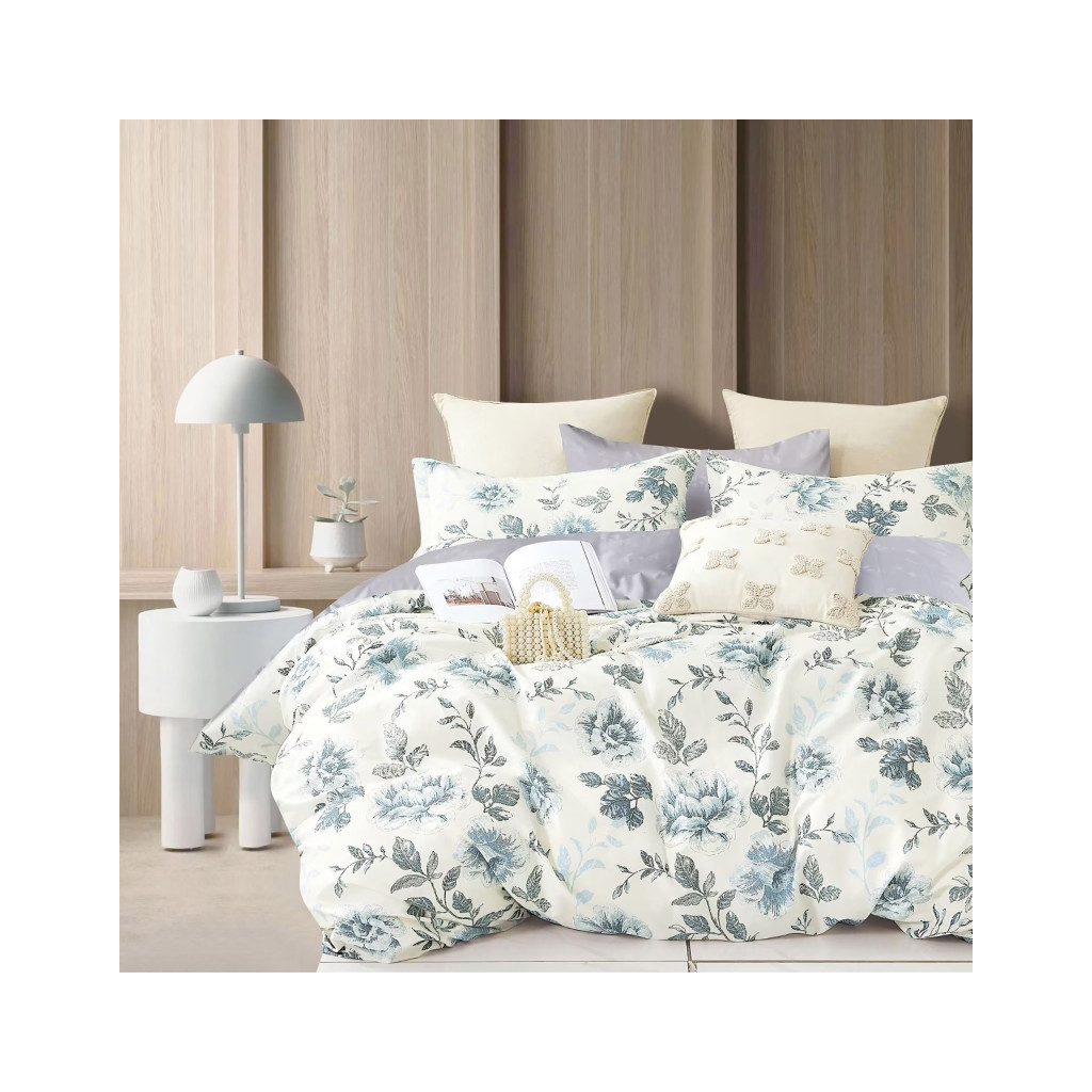 Постільна білизна Home Line Сатин Твіл Квітковий блюз сімейний (182996) - зображення 2