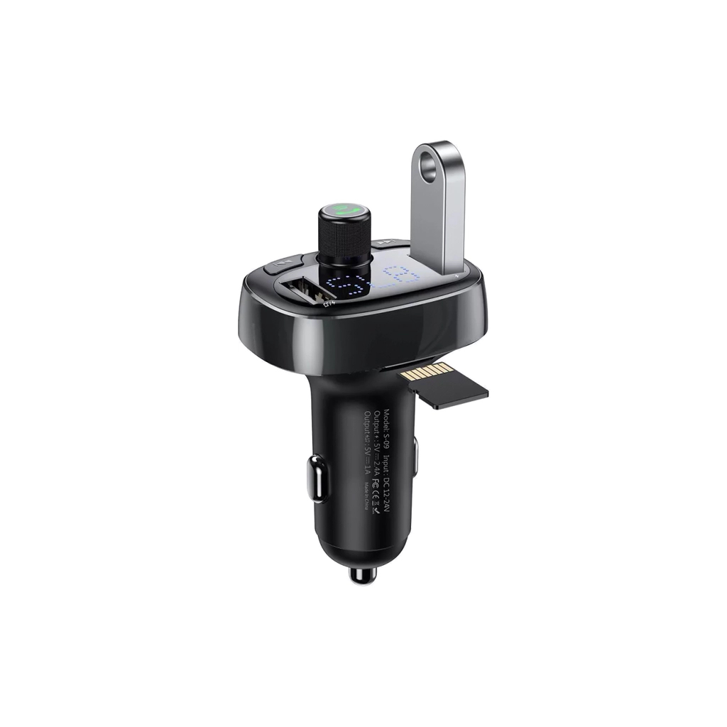 FM модулятор Baseus FM Launcher S-09 2.4 A 2 USB (CCMT000301) - изображение 5