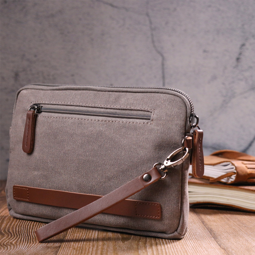 Сумка Vintage З текстилю Сіра (21259) - зображення 10