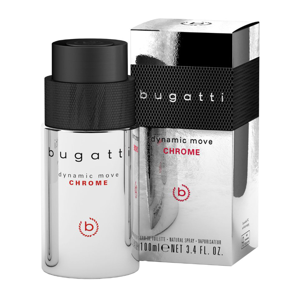 Туалетна вода Bugatti Dynamic Move Chrome 100 мл (4051395412141) - изображение 2