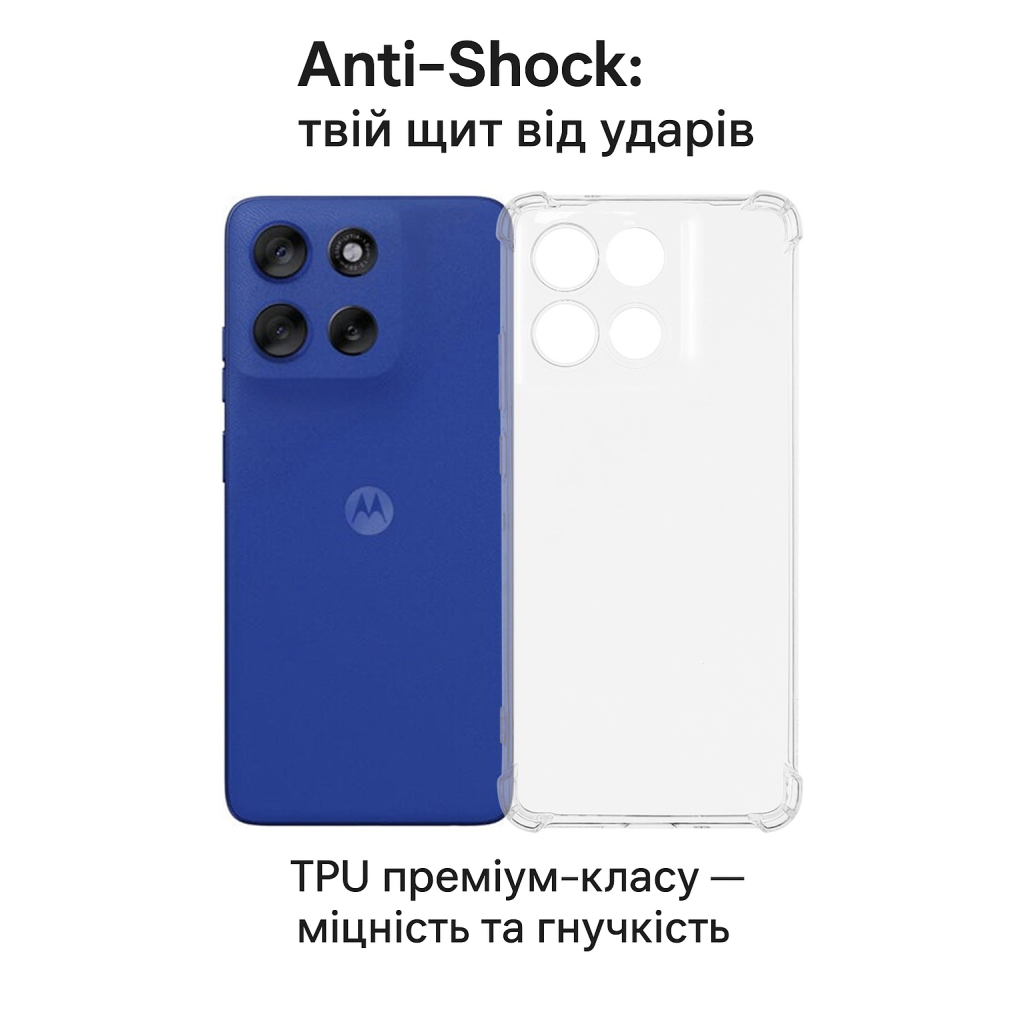 Чохол до мобільного телефона BeCover Anti-Shock Motorola Moto G56 Clear (713802) - зображення 2