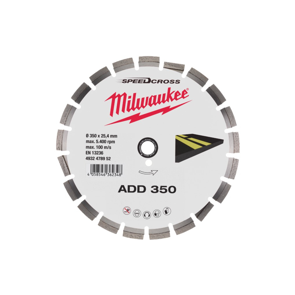 Круг відрізний Milwaukee алмазний ADD 350 для асфальту (4932478952) - зображення 1