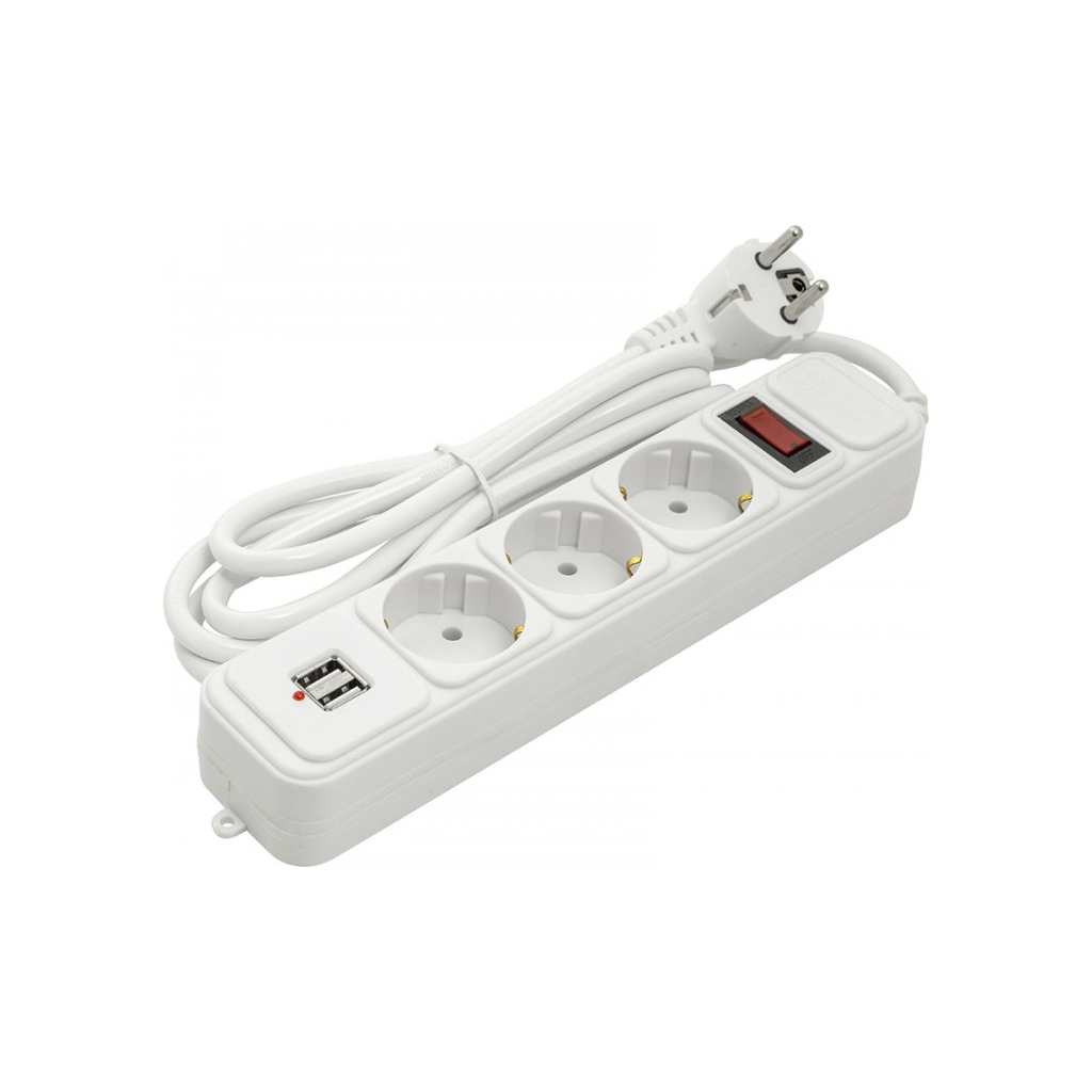 Мережевий фільтр живлення PowerPlant 1.8 м, 3 розетки, USB ( PPSA10M18S3U ) (PPSA10M18S3U) - зображення 1