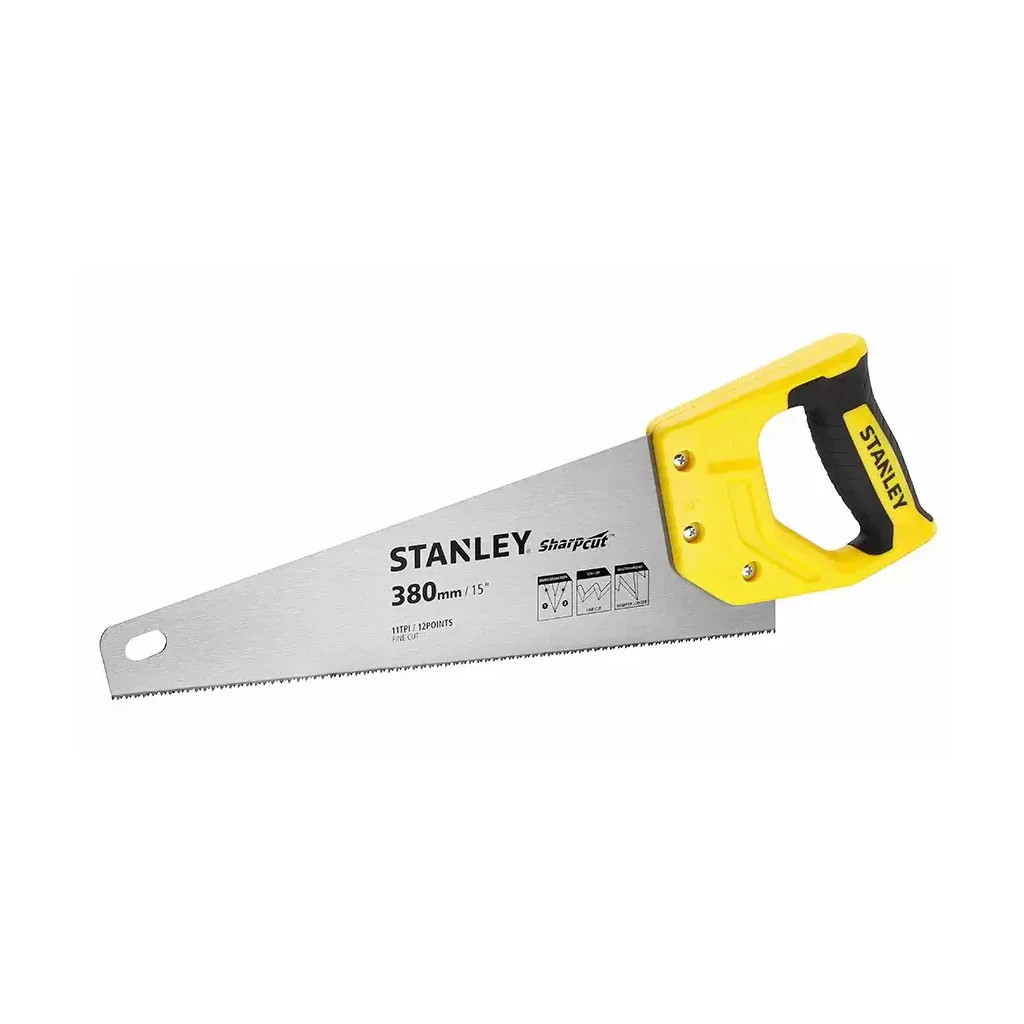 Ножівка Stanley SHARPCUT із загартованими зубами, L=380мм, 11 tpi. (STHT20369-1) - зображення 2
