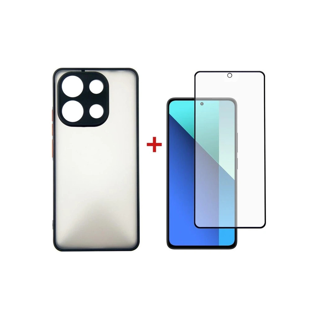 Чохол до мобільного телефона Dengos Kit for Xiaomi Redmi Note 13 4G case + glass (Black) (DG-KM-66) - зображення 1