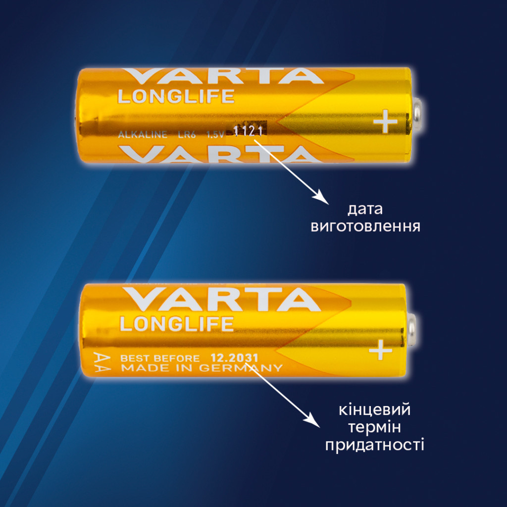 Батарейка Varta AAA Longlife Alkaline * 10 (04103101461) - зображення 2