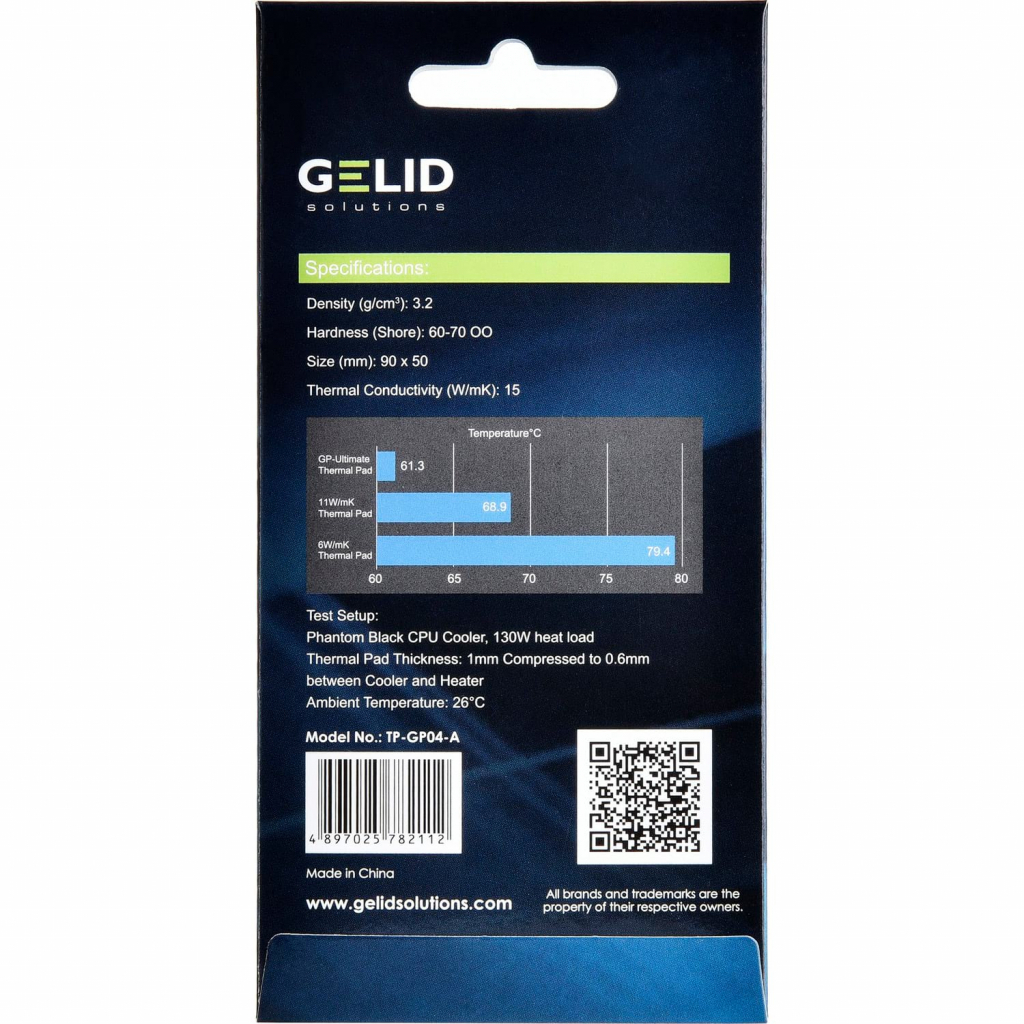 Термопрокладка Gelid Solutions GP-Ultimate Thermal Pad 90x50x1.5 mm (TP-GP04-C) - изображение 4