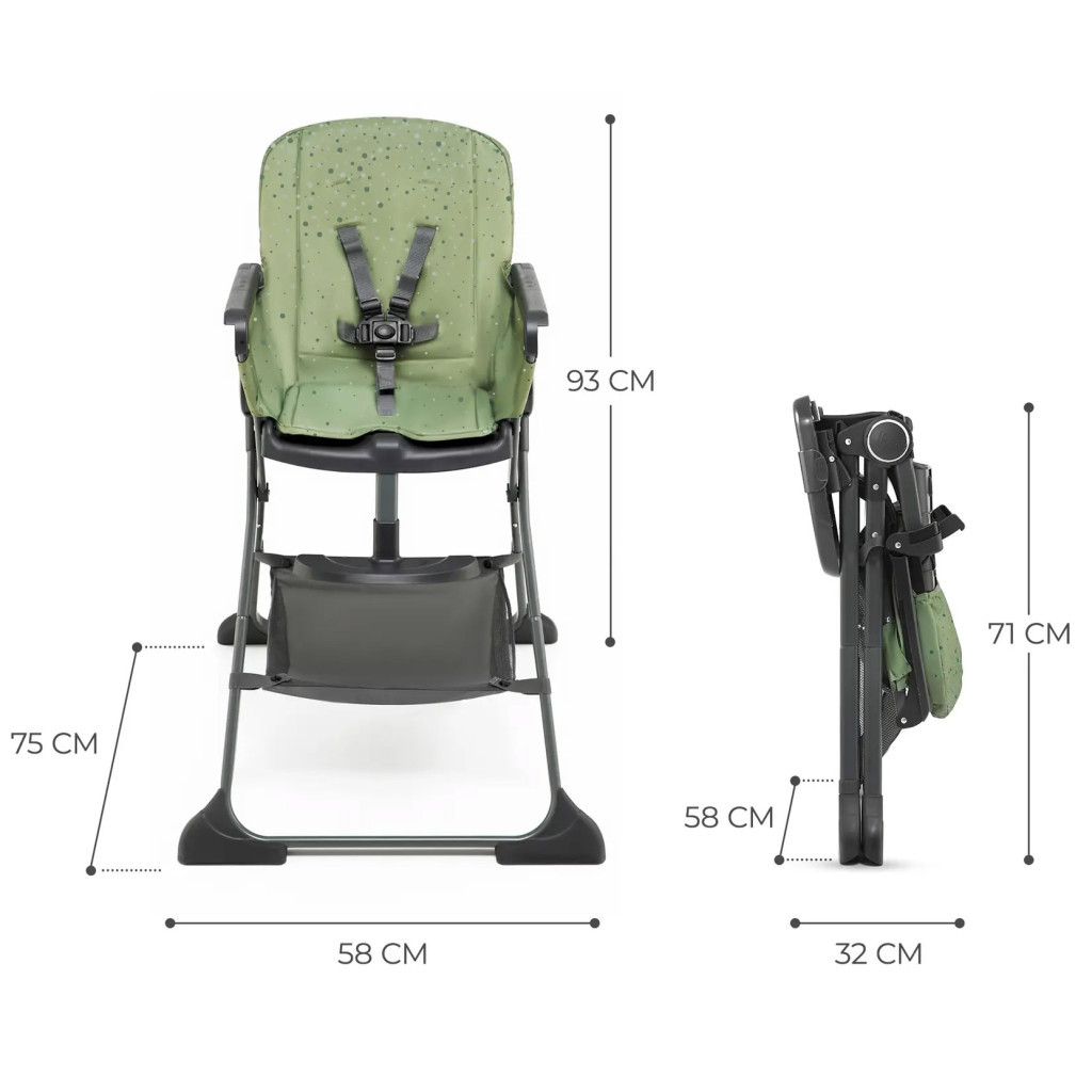 Стілець для годування Kinderkraft Foldee Green (5902533922444) - изображение 7