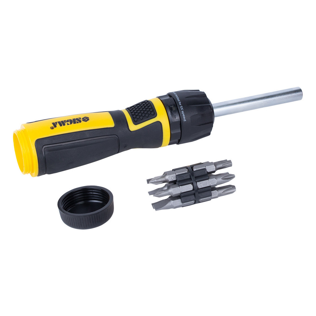 Викрутка Sigma з реверсом високошвидкісна з бітами 12шт CrV Mega (4009821) - изображение 5