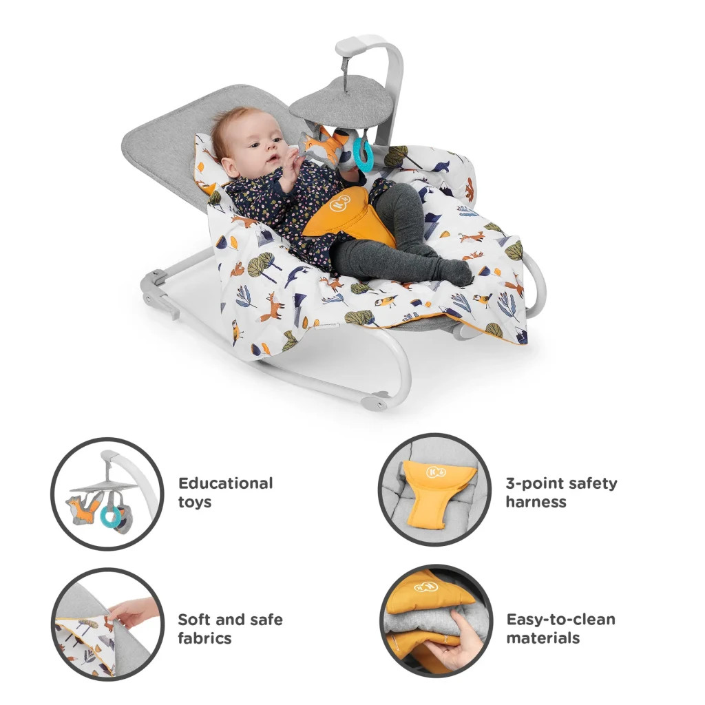 Крісло-гойдалка Kinderkraft шезлонг Felio 2 Forest Yellow (5902533921102) - зображення 11